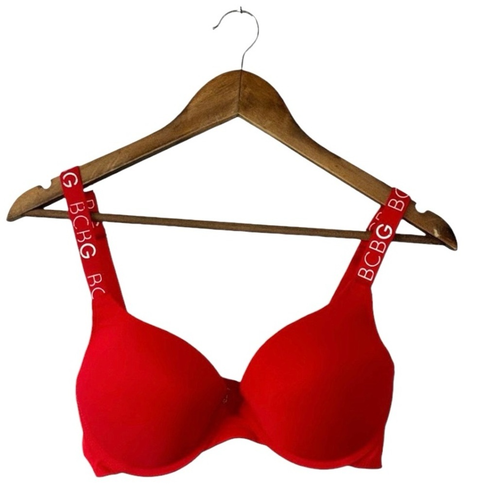 BCBGeneration Red Spellout Logo T-Shirt Bra Underwire Padded 36C P3771-600-V79